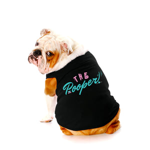 Funny dog tank top and a perfect gift idea for your furry friends. Custom text print "The Pooper". Good quality t-shirt 65% cotton 35% polyester soft material. Available colours black, red, pink and light blue.