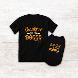 Pawfect t-shirt for dog lovers and a perfect gift idea for pawrents "Thankful for my DOGGO". Good quality t-shirt 100% pre-shrunk cotton, classic fit.